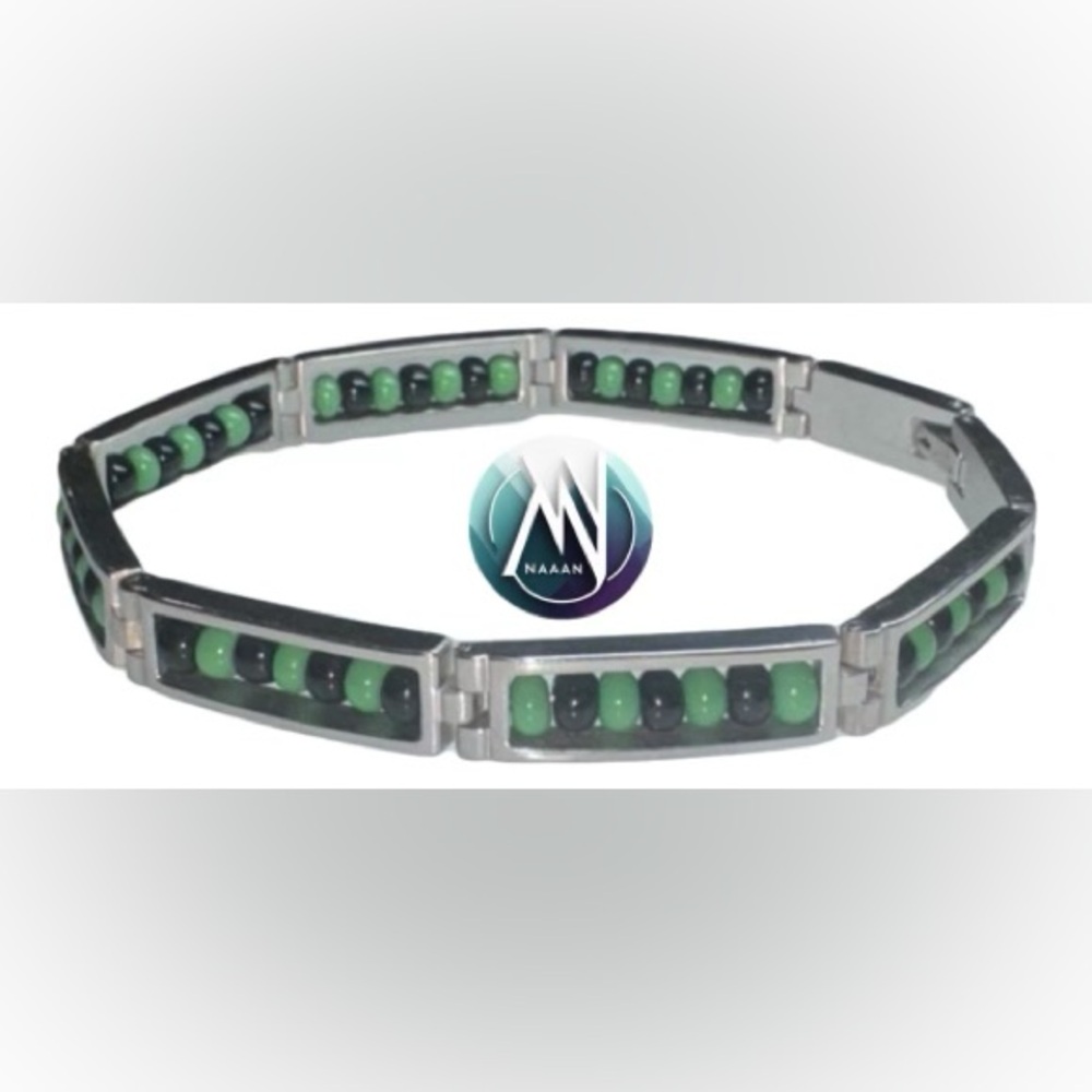 Stainless steel ilde de Ogun Bracelet (Czech Beads) yoruba religion africana